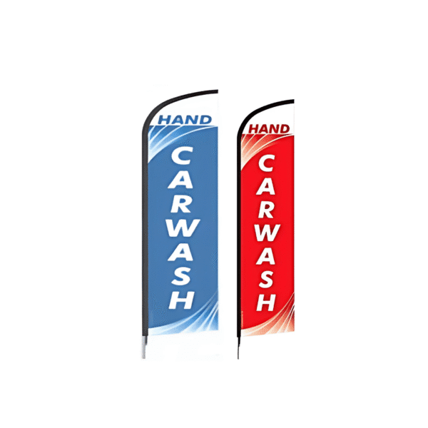 Flag + pole “Hand Car Wash”
